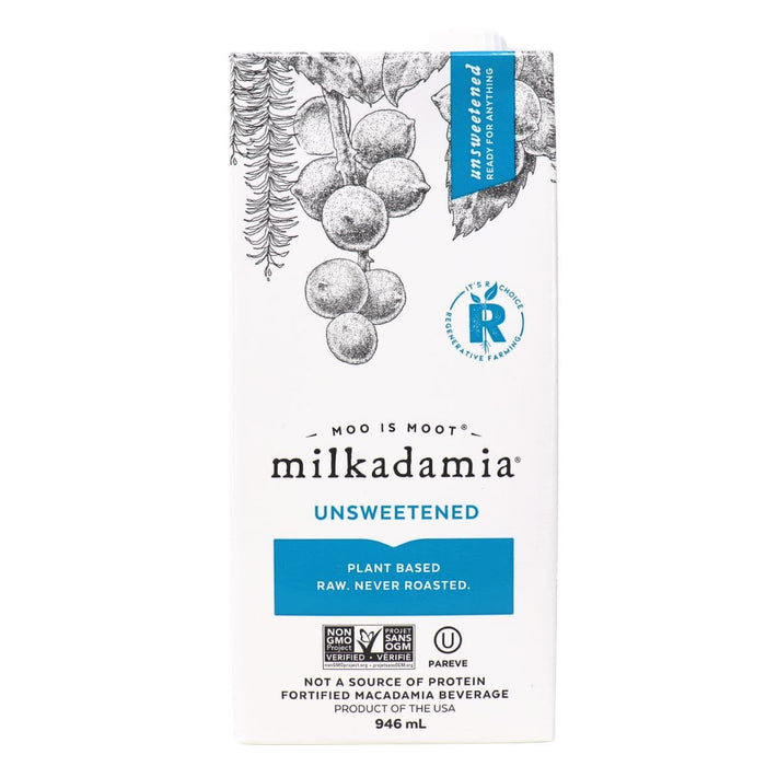 MILKADAMIA, UNSWEETENED MACADAMIA MILK, 946ML