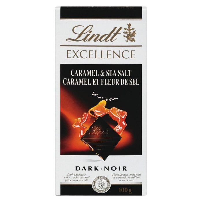 LINDT EXCELLENCE BARRE CHOCOLAT NOIR CARAMEL SALE 100 G