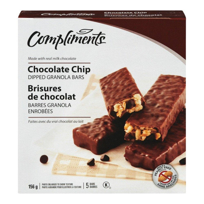 COMPLIMENTS GRANOLA BAR CHOCOLATE CHIPS 156 G