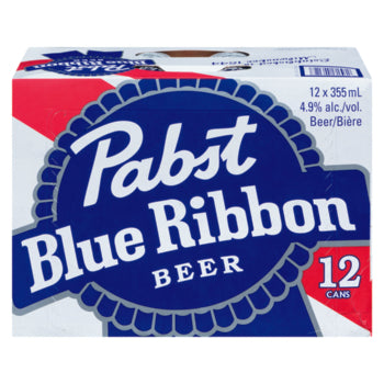 PABST BLUE RIBBON BEER, 12 X 355 ML