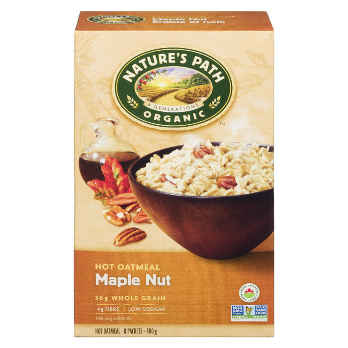 NATURES PATH ORGANIC OATMEAL MAPLE NUT HOT 8S 400 G