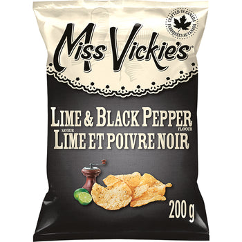 MISS VICKIES POTATO CHIPS LIME & BLACK PEPPER 200 G