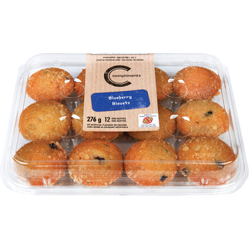 COMPLIMENTS MINI MUFFINS BLUEBERRY 336G 12UNITS