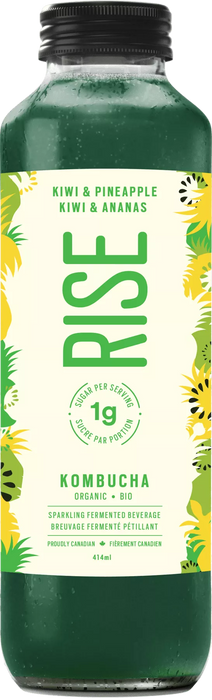 RISE KOMBUCHA, KIWI PINEAPPLE ORGANIC, 414ML