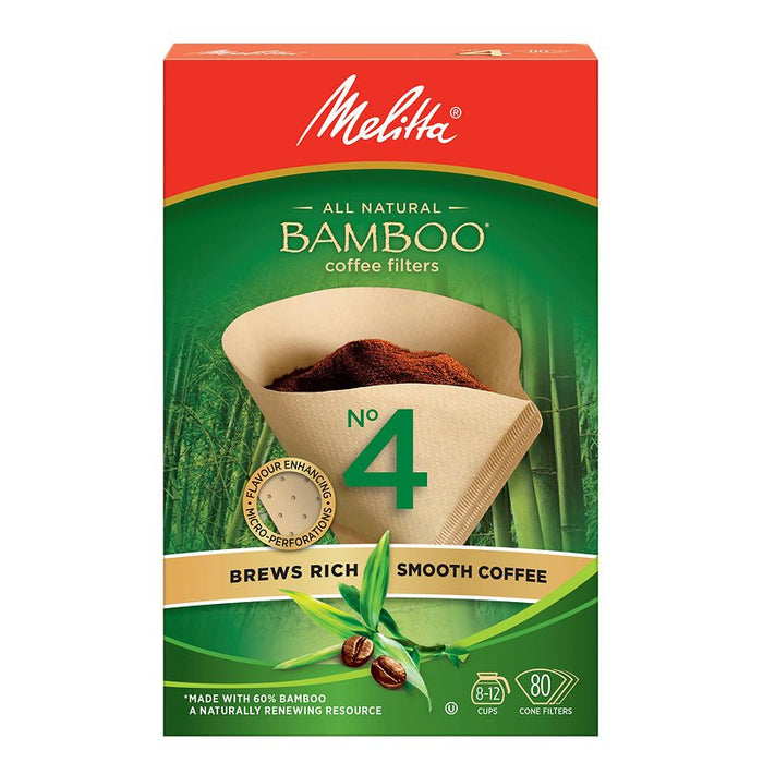 MELITTA, COFFEE FILTER NO. 4 NATURAL BROWN, 80 UNITS