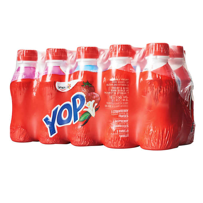 YOPLAIT, YOP YOGURT DRINKABLE VARIETY PACK, 15 X 200 ML