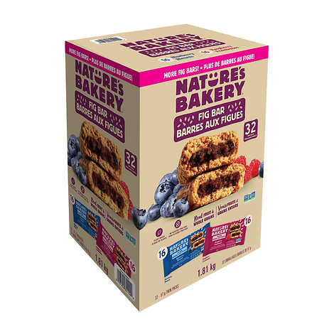 NATURE'S BAKERY FIG BARS, VARIETY PACK 32 X 56.7G