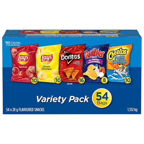 FRITO-LAY, LUNCH VARIETY PACK, 54 X 28G