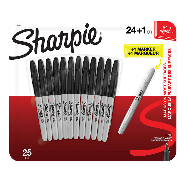 SHARPIE, FINE MARKERS ASSORTED, 25 UNITS