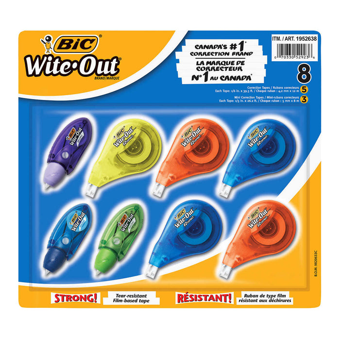 BIC, WITE-OUT, 8 UNITS