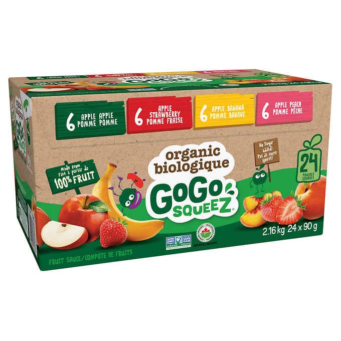 GOGO SQUEEZ, ORGANIC FRUIT SAUCE VARIETY PACK, 24 X 90 G — Delivurr