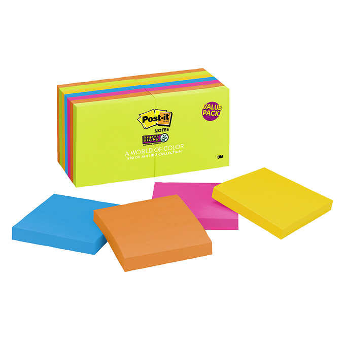 3M POST-IT SUPER STICKY NOTES, PACK OF 14