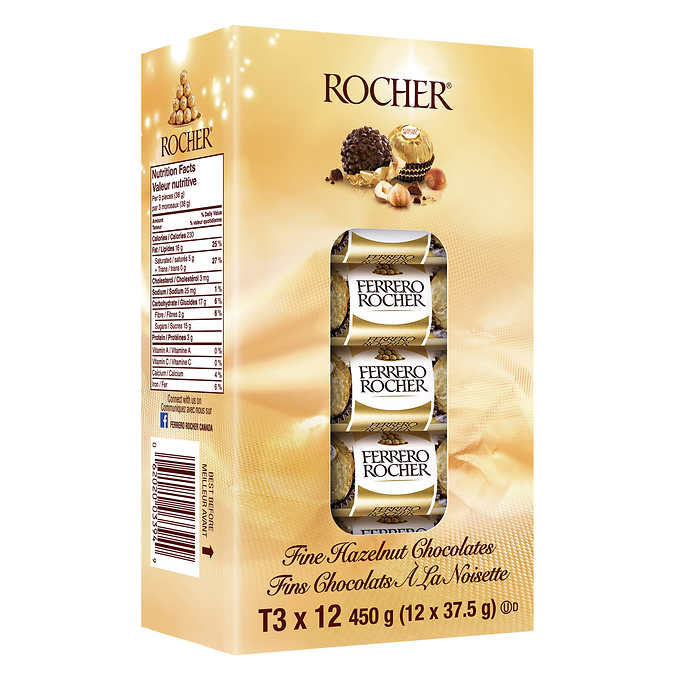 FERRERO ROCHER CHOCOLATES, 12 X 37.5 G