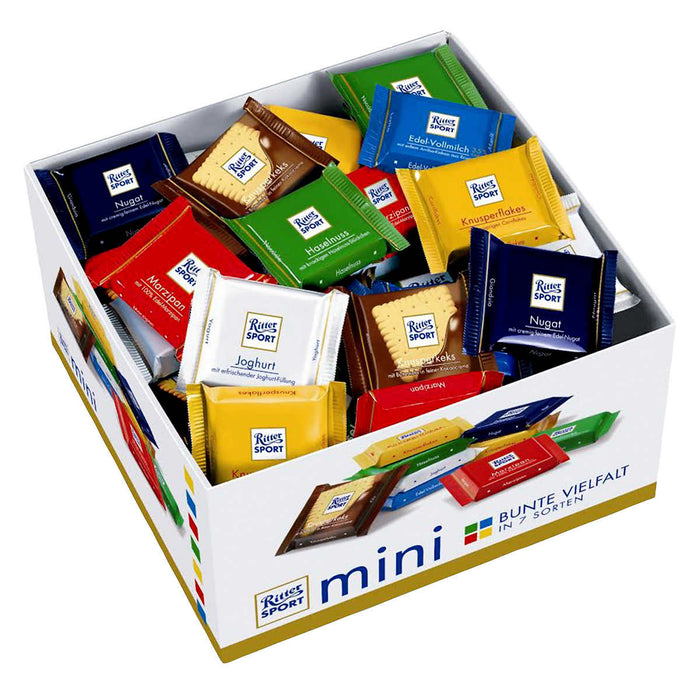RITTER SPORT, MINIS CHOCOLATE SQUARES VARIETY PACK, 84 × 17 G