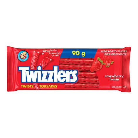 TWIZZLERS TWISTS STRAWBERRY CANDY, 24 X 90G