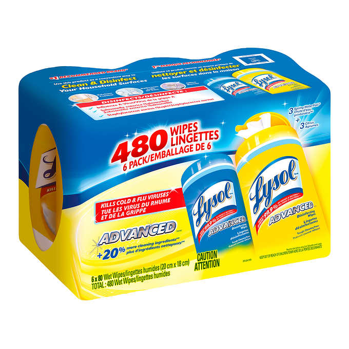 LYSOL DISINFECTING WIPES, 5 PACKS OF 110 WIPES