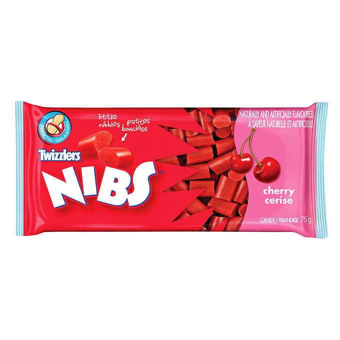 TWIZZLERS NIBS CHERRY CANDY, 24 X 75G