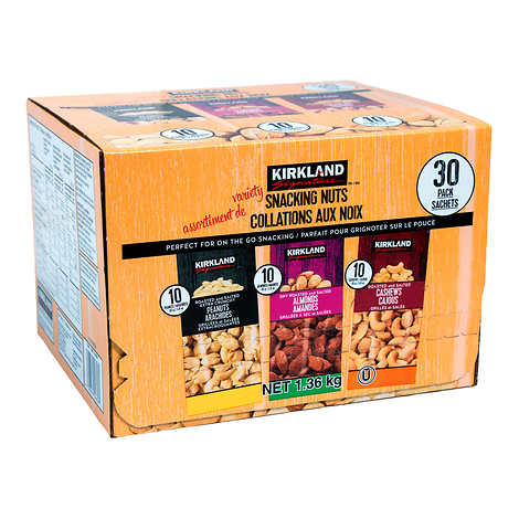 KIRKLAND SIGNATURE, SNACKING NUTS VARIETY PACK, 30 X 45G