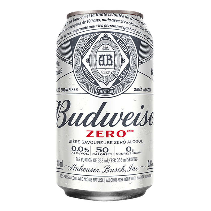 BUDWEISER, ZERO NON-ALCOHOLIC BEER, 12 × 355 ML