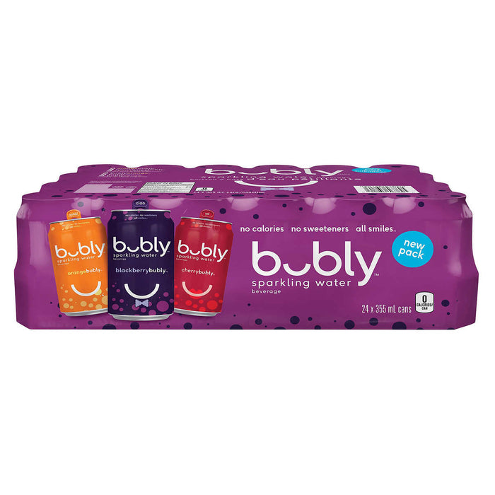 BUBLY, SPARKLING WATER VARIETY PACK, 24 x 355 ML
